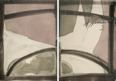 Dogs (diptych, pale tones)
