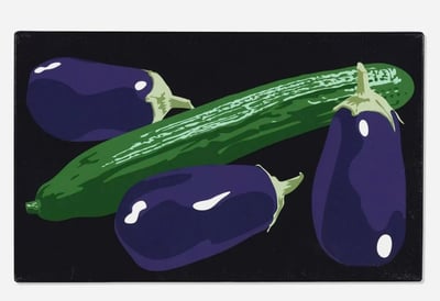 Still Life with Aubergines and Cucumber