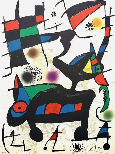 Plate I from Oda à Joan Miró