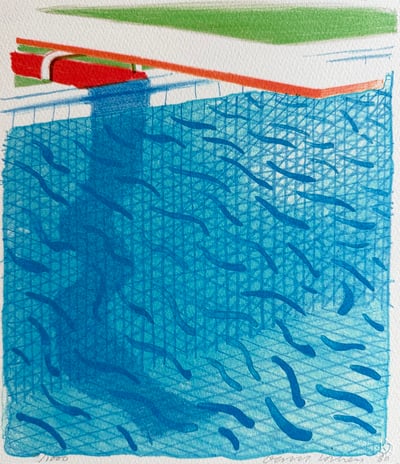Pool Made With Paper And Blue Ink For Book