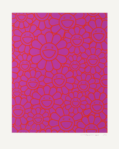 October Story Silkscreen (Orange Lavender Flowers)