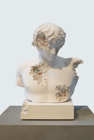 Rose Quartz Eroded Bust of Antinous