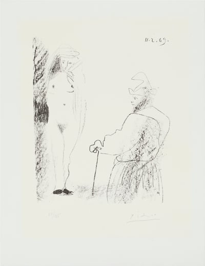Femme Nue et Homme à la Canne