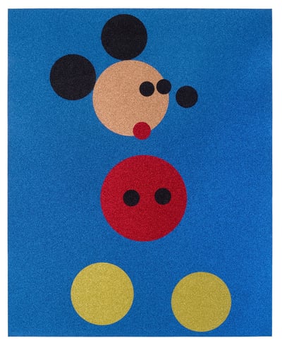Large Mickey - Blue Glitter