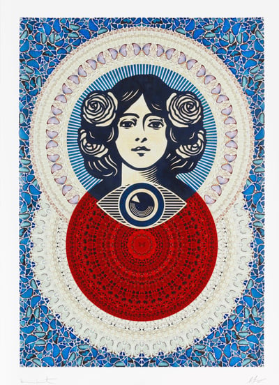 Third Eye Butterfly Mandala (Blue) Small