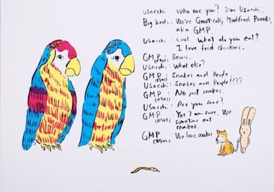 2 Genetically Modified Parrots