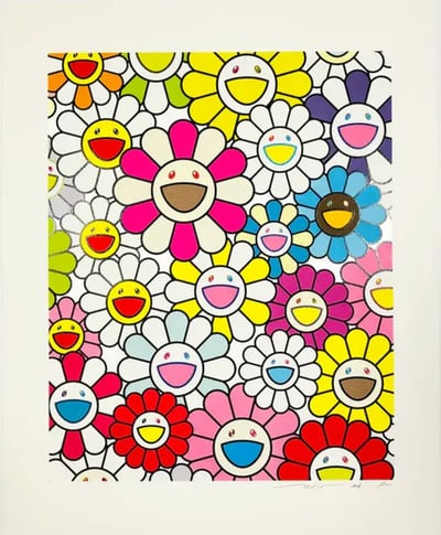 A Little Flower Painting: Pink, Purple And Many Other Colours