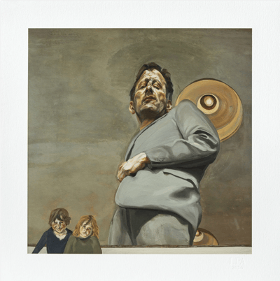 Reflection With Two Children (Self-portrait)