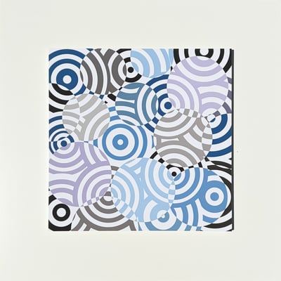 Interferences Cercles De Couleurs Gris Bleu