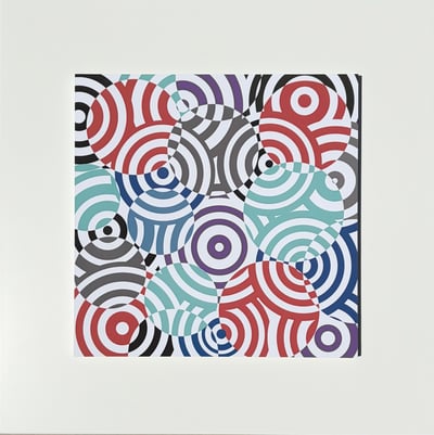 Interferences Cercles De Couleurs Gris Rouge