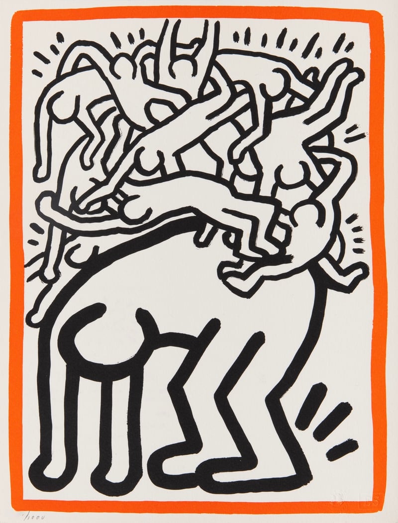 Keith Haring – Fight Aids Worldwide, 1990 – Lithographie