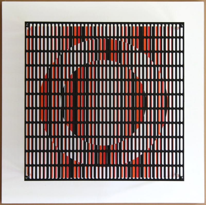 Antonio Asis – vibration cercles noir, orange et rouge, 2010 – Técnica mixta Antonio Asis – vibration cercles noir, orange et rouge, 2010 – Técnica mixta