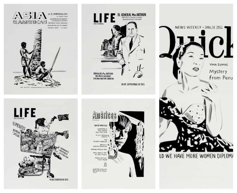 Fernando Bryce – Portfolio QUICK, 2008 – 5 Lithographs on aluminum plates
