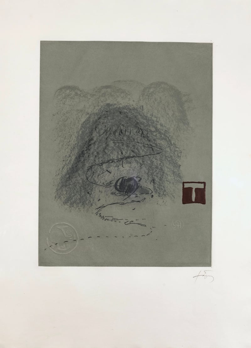 Antoni Tapies – Aparicions-3, 1982 – Etching
