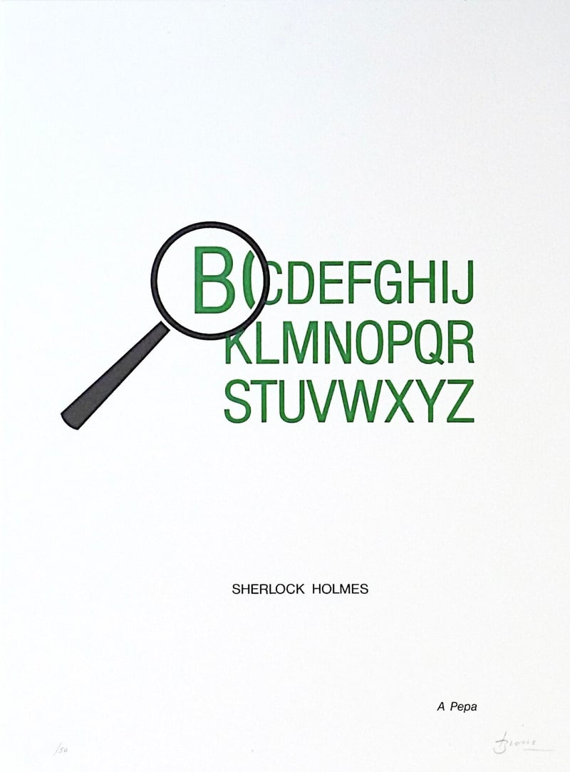Joan Brossa – Sherlock Holmes, 1989 – Litografía