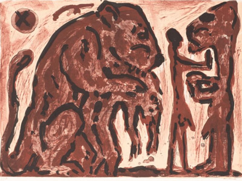 A.R. Penck – Erinnerung unbekannt – Lithographie