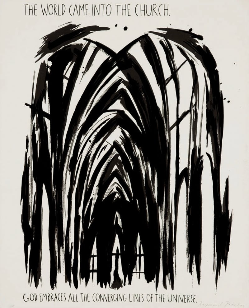 Raymond Pettibon – The World Came into the Church, 1991 – Screen-print Raymond Pettibon – The World Came into the Church, 1991 – Screen-print