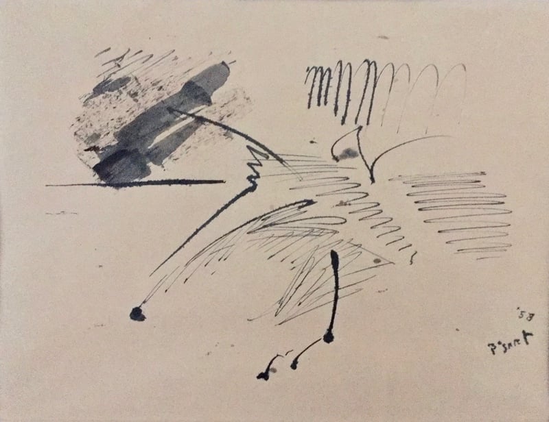 Bram Bogart – Untitled - informal drawing, 1958 – Tinta India