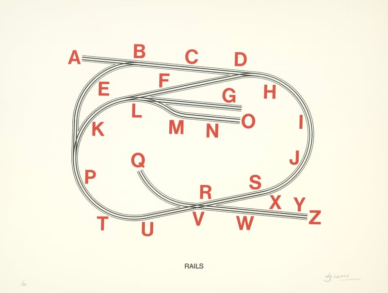 Joan Brossa – Rails, 1989 – Lithographie