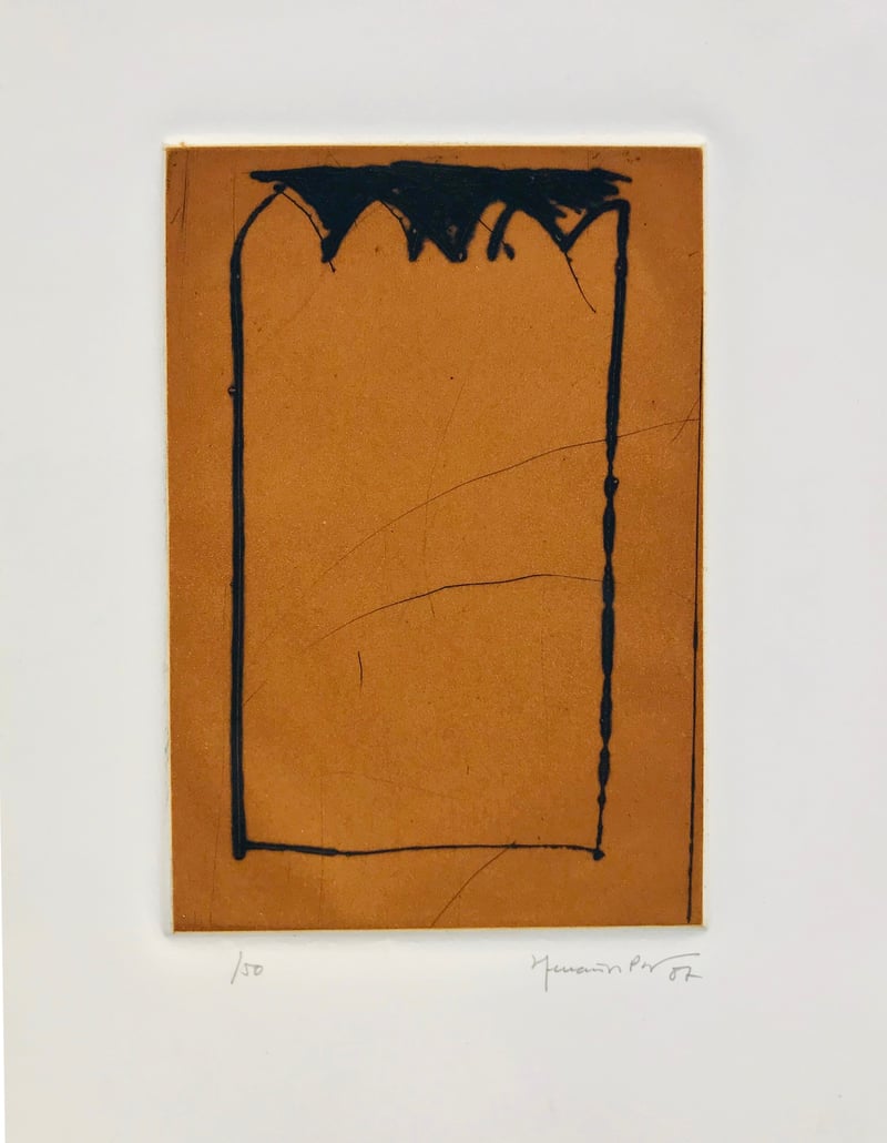 Joan Hernandez Pijuan – Catedral ocre, 1987 – Aquatinte