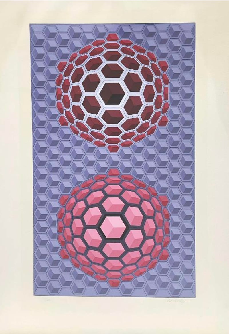 Victor Vasarely – Purple long, 1977 – Silkscreen