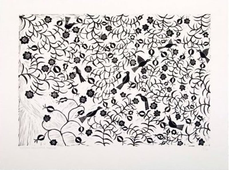 Antonio Ballester Moreno – Pájaros, 2013 – Grabado en linóleo