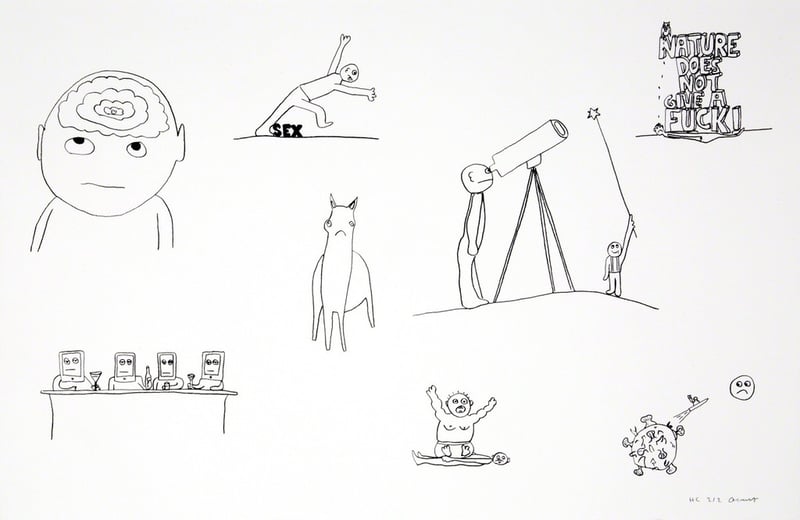 Olaf Breuning – Random thoughts about life 2, 2018 – Lithograph