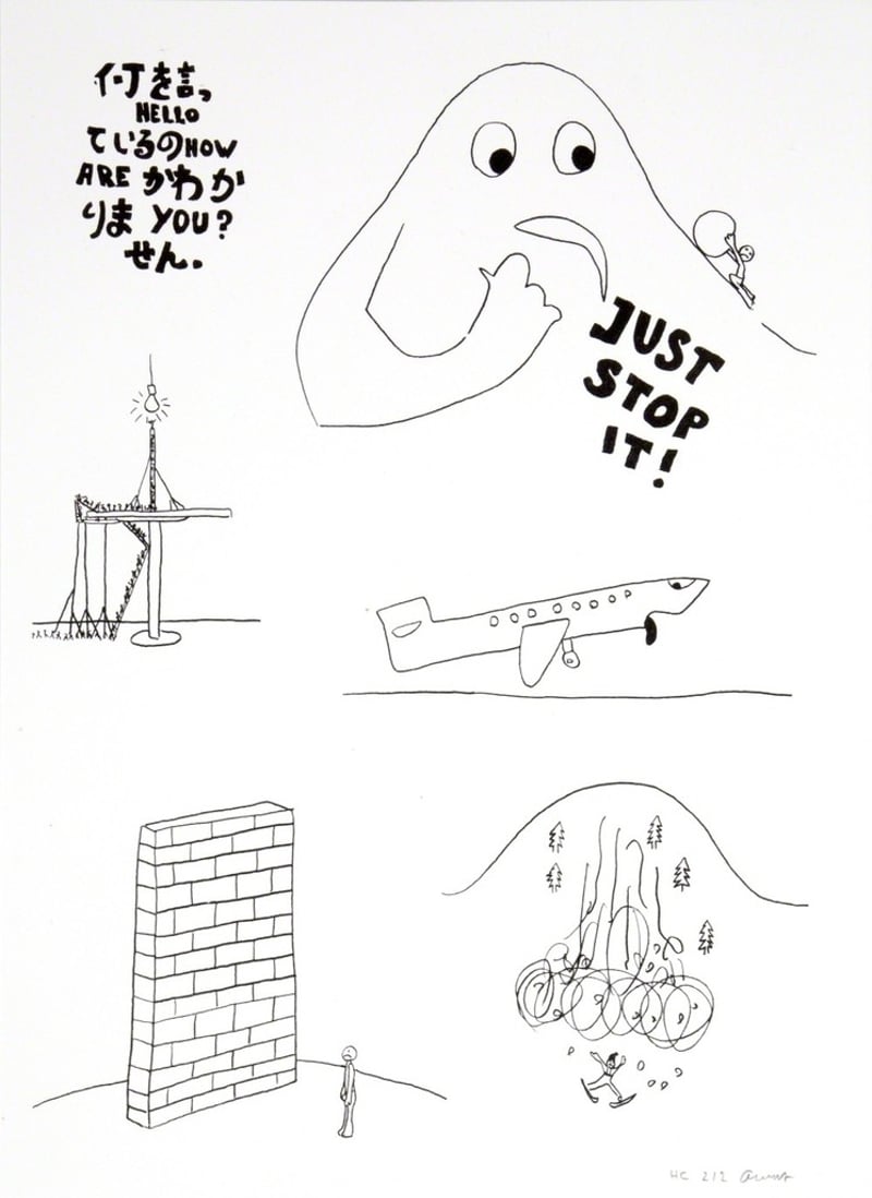 Olaf Breuning – Random thoughts about life 5, 2018 – Lithograph