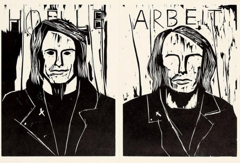Albert Oehlen – Hoelle/Arbeit, 1989 – Houtsnede