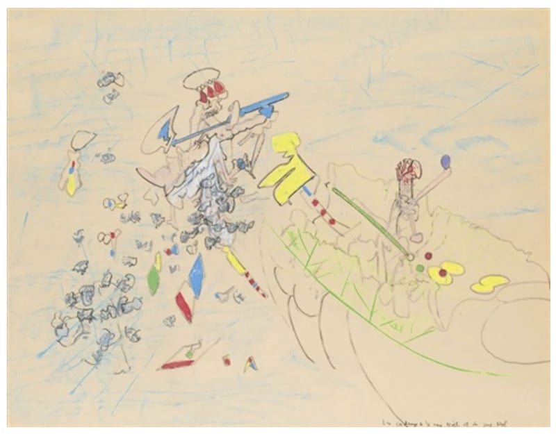 Roberto Matta – Les cadeaux de la mère Noël et du père Noël, 1968–1969 – Técnica mixta Roberto Matta – Les cadeaux de la mère Noël et du père Noël, 1968–1969 – Técnica mixta