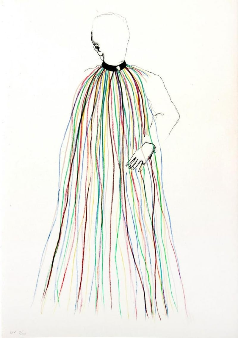 Jim Dine – Dorian Gray in Multi-Colored Vinyl Stripe Cape, 1968 – Lithograph Jim Dine – Dorian Gray in Multi-Colored Vinyl Stripe Cape, 1968 – Lithograph