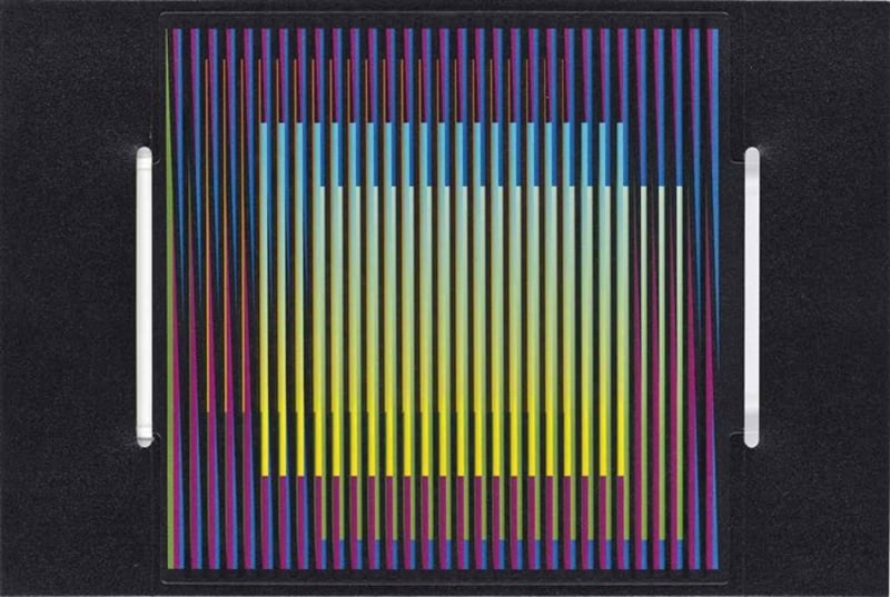 Carlos Cruz-Diez – Cromointerferencia manipulable feria estampa, 2011 – Objeto Carlos Cruz-Diez – Cromointerferencia manipulable feria estampa, 2011 – Objeto