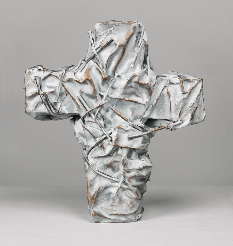 Gunther Uecker - Helles Nagelkreuz, 2017