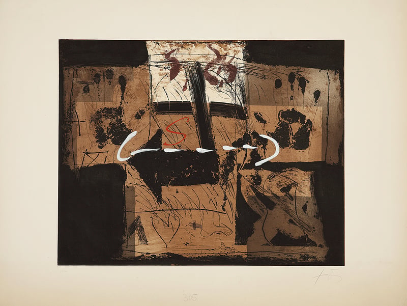 Antoni Tapies – Flecha, 1990 – Etching and Aquatint