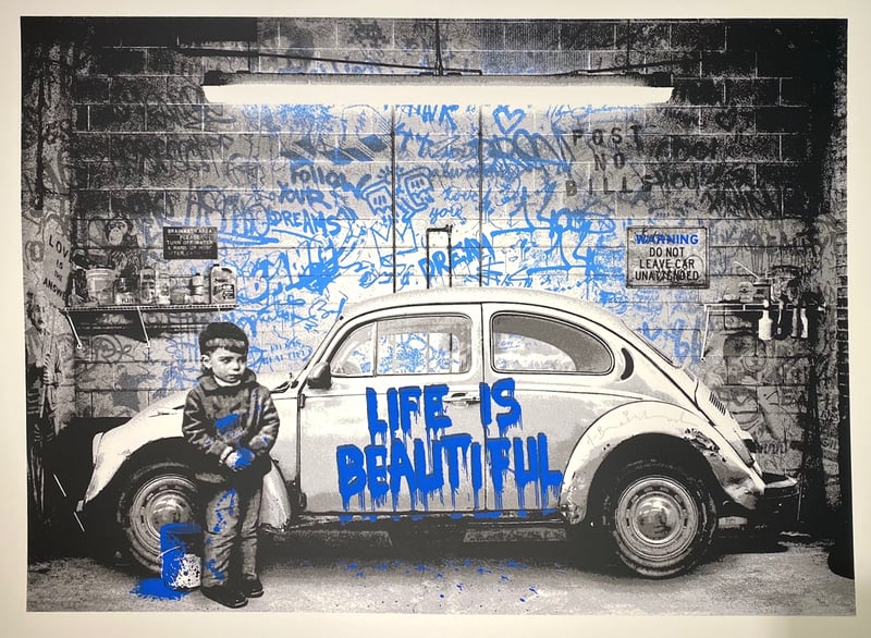 Mr. Brainwash – VW Beetle Blue, 2020 – Screen-print Mr. Brainwash – VW Beetle Blue, 2020 – Screen-print