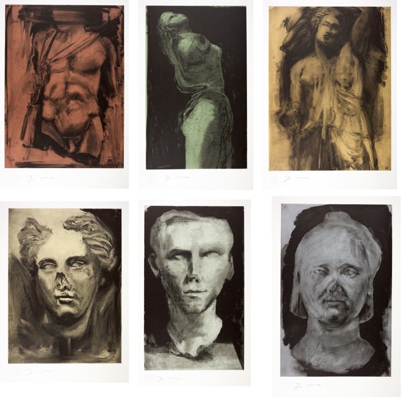 Jim Dine – Glyptotek (set of 6 works), 1988 – Mixed Media Jim Dine – Glyptotek (set of 6 works), 1988 – Mixed Media