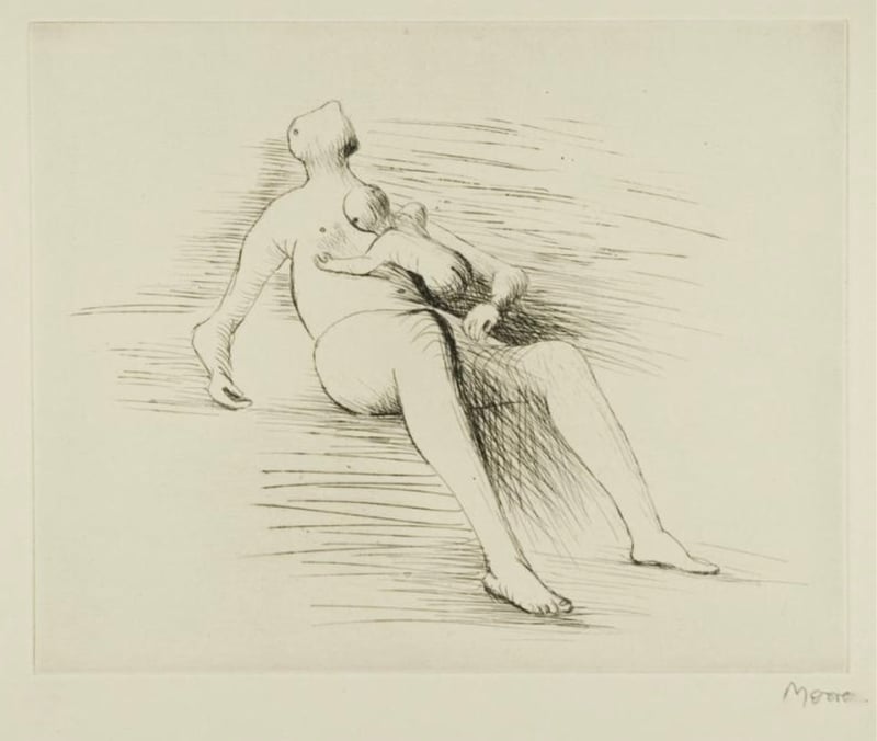 Henry Moore – Recling Mother And Child II, 1979 – Gemengde techniek.