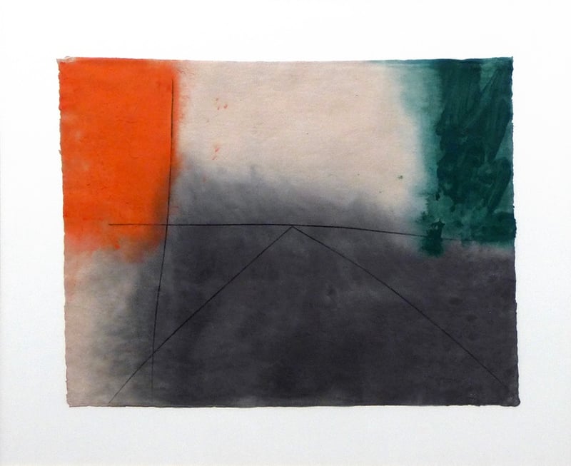 Alfons Borrell – Untitled  (Orange, Green, and Shaded Form), 1987 – Gemengde techniek.