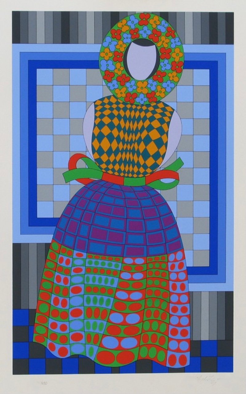 Victor Vasarely – Flower Girl, 1980 – Silkscreen Victor Vasarely – Flower Girl, 1980 – Silkscreen