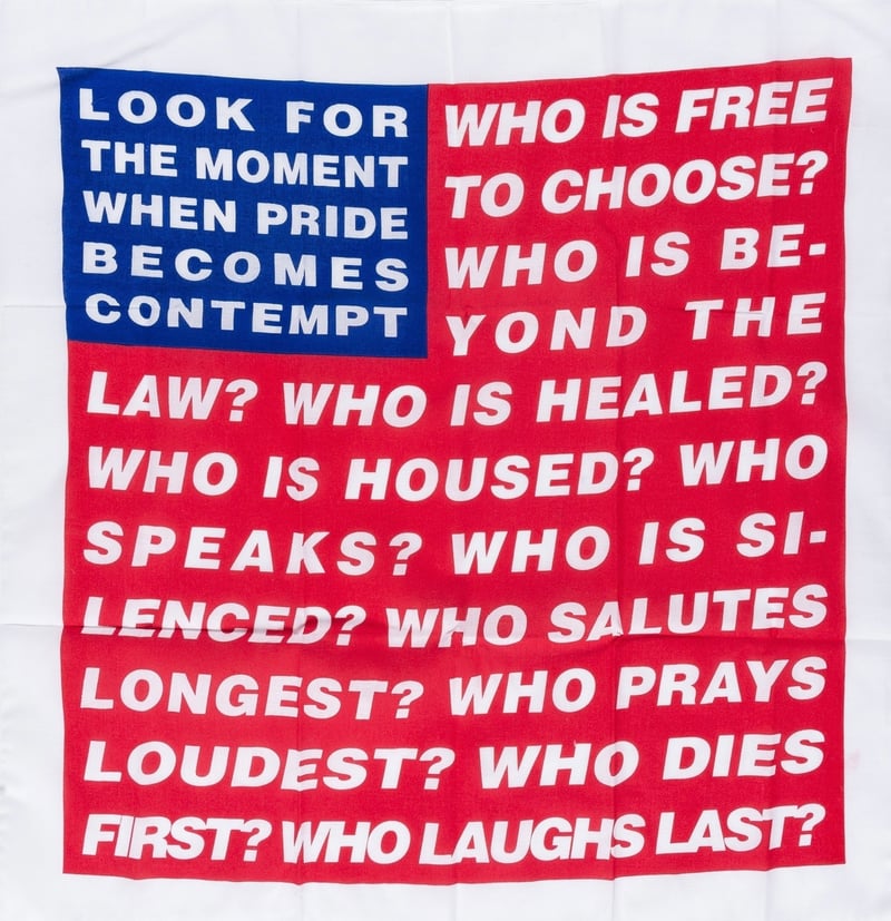 Barbara Kruger – Untitled (Flag), 2020 – Técnica mixta