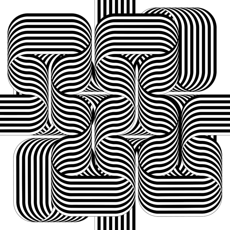 Julio Le Parc – Larga marcha, 4 bifurcaciones, 2 (black and white), 2021 – Lithographie Julio Le Parc – Larga marcha, 4 bifurcaciones, 2 (black and white), 2021 – Lithographie