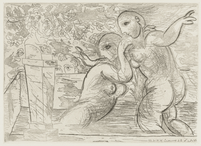 Pablo Picasso – Les Baigneuses Surprises, from La Suite Vollard, 1933 – Etching Pablo Picasso – Les Baigneuses Surprises, from La Suite Vollard, 1933 – Etching