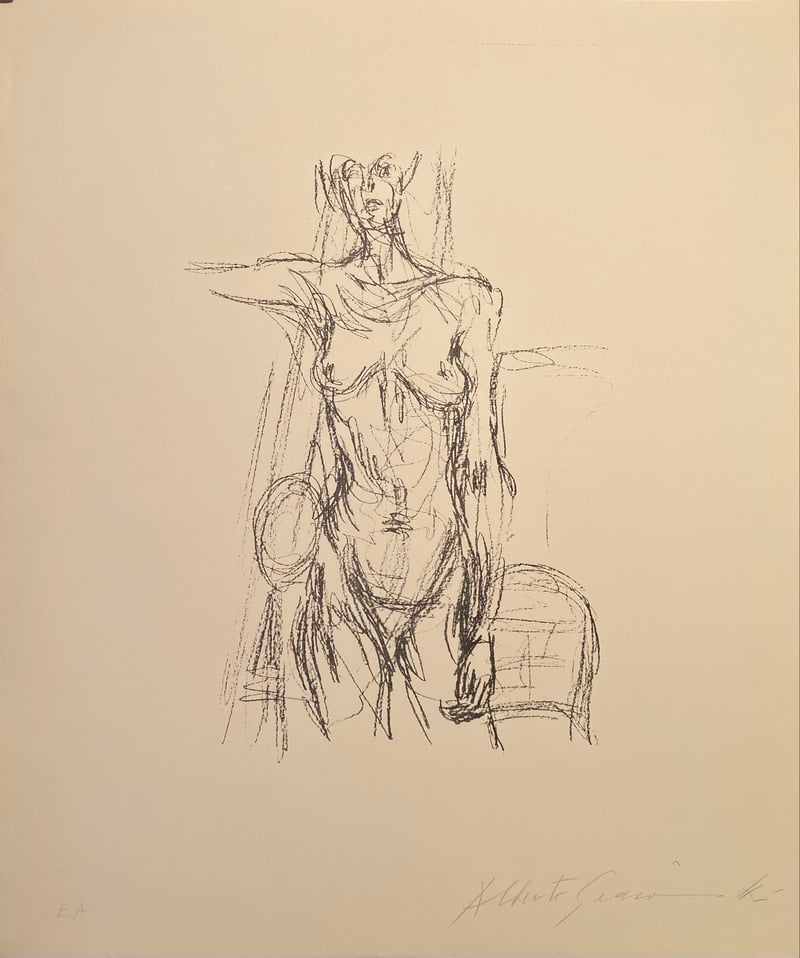 Giacometti, Alberto | Femme Nue Debout avec le bras drout levé - signed, 1961 — available on Composition Gallery