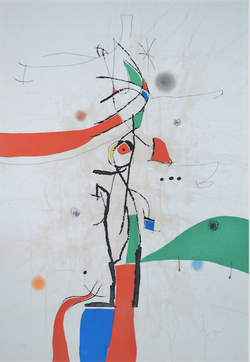 Joan Miró – Demi Mondaine A Sa Fenetre - D742, 1975 – Gravure à l'eau-forte