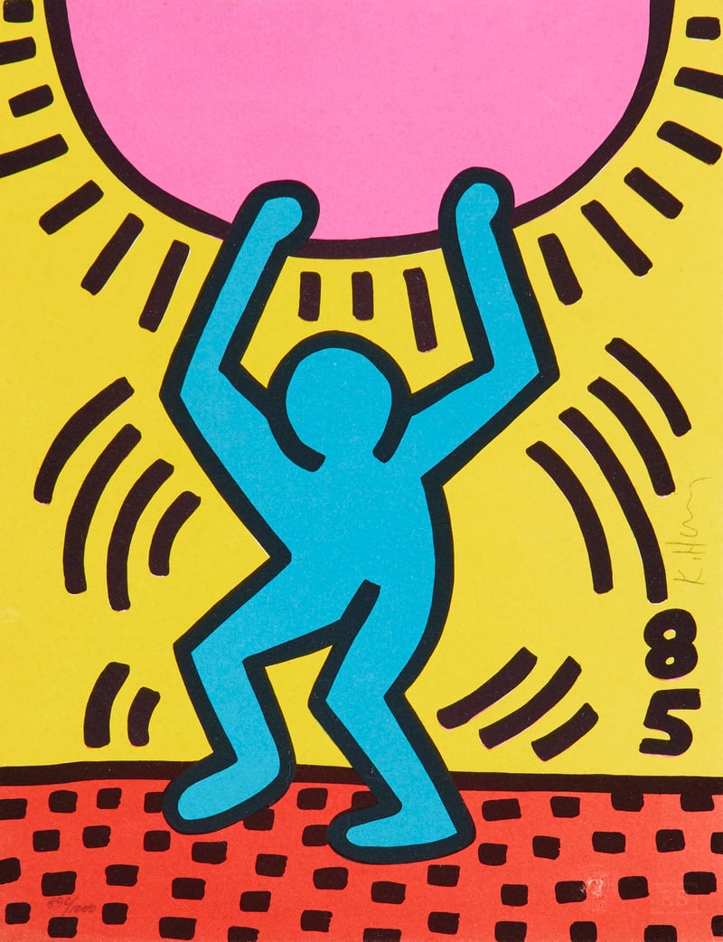 Keith Haring – International Youth Year, 1985 – Lithographie Keith Haring – International Youth Year, 1985 – Lithographie