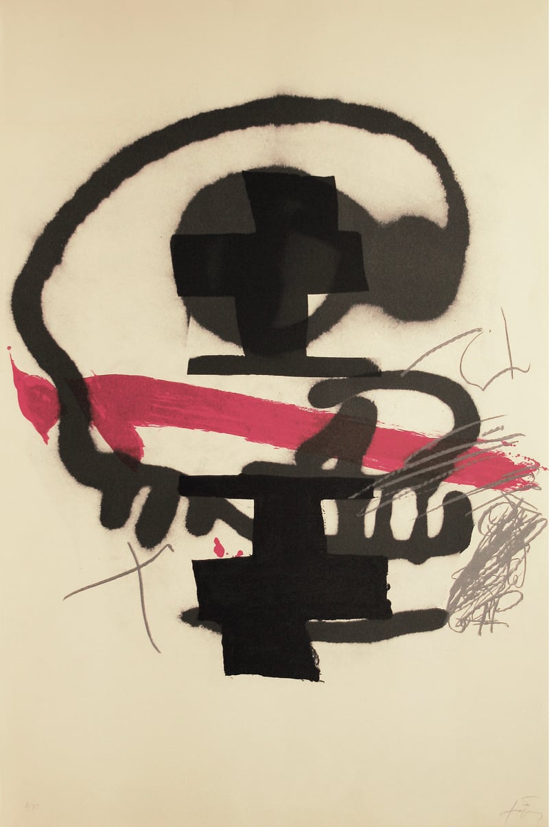 Antoni Tapies – Untitled (Abstract Symbol), 1985 – Lithographie