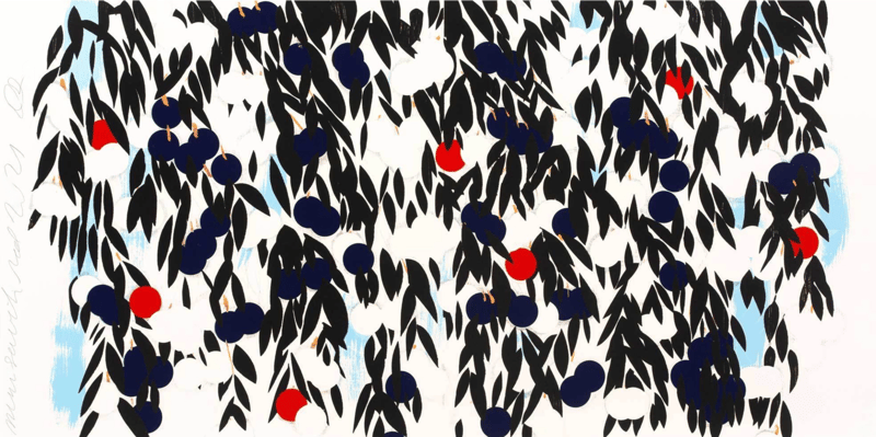 Donald Sultan – Mimosa with Red, 2021 – Mixed média Donald Sultan – Mimosa with Red, 2021 – Mixed média