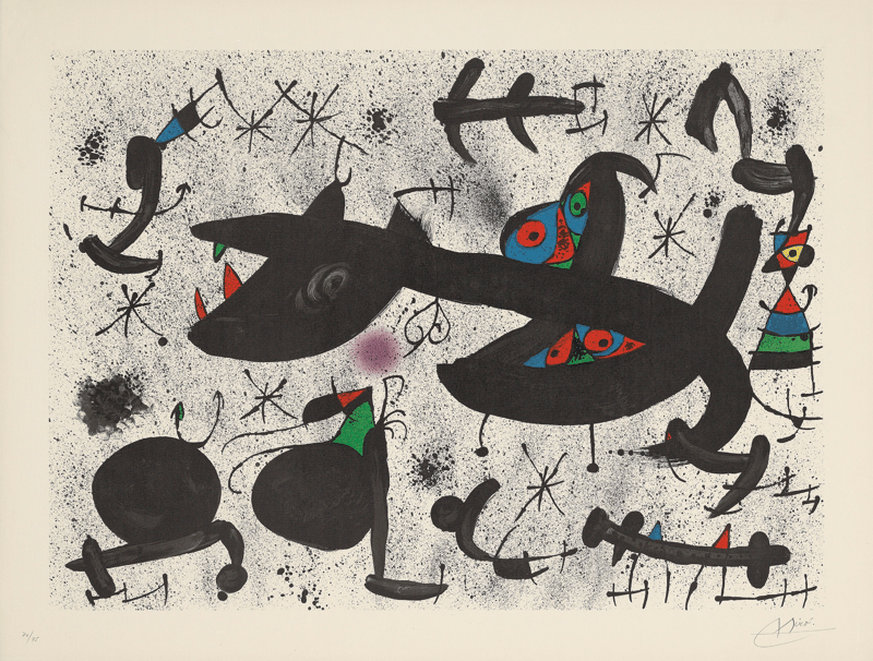 Joan Miró – Homenatge a Joan Prats, 1971 – Litografía Joan Miró – Homenatge a Joan Prats, 1971 – Litografía