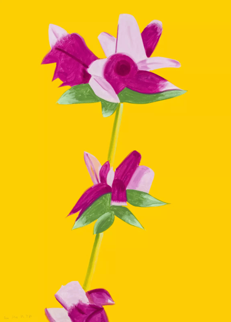 Alex Katz – Azaleas on Yellow, 2021 – Impression pigmentaire