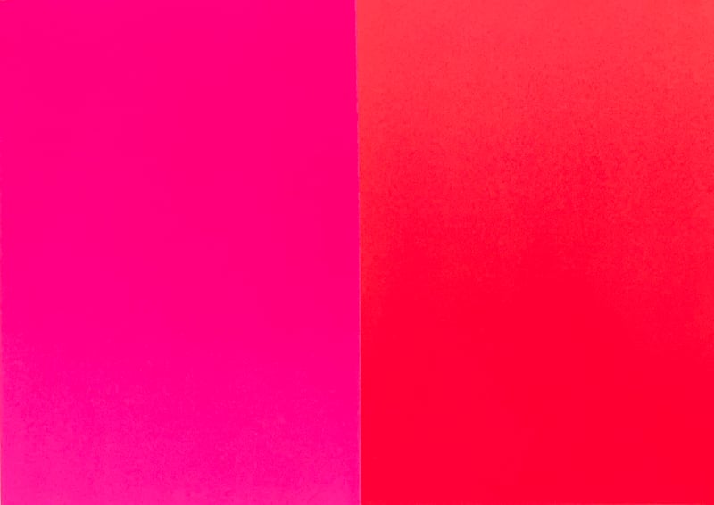 Rupprecht Geiger – Zwei verschiedene Rot, 1967 – Zeefdruk Rupprecht Geiger – Zwei verschiedene Rot, 1967 – Zeefdruk